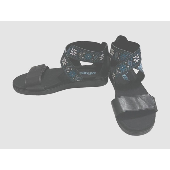 Alegria Sandal Size 38 US 8-8.5 Lucia Aqua Adjustable Cross-Strap Sandals - Picture 4 of 8